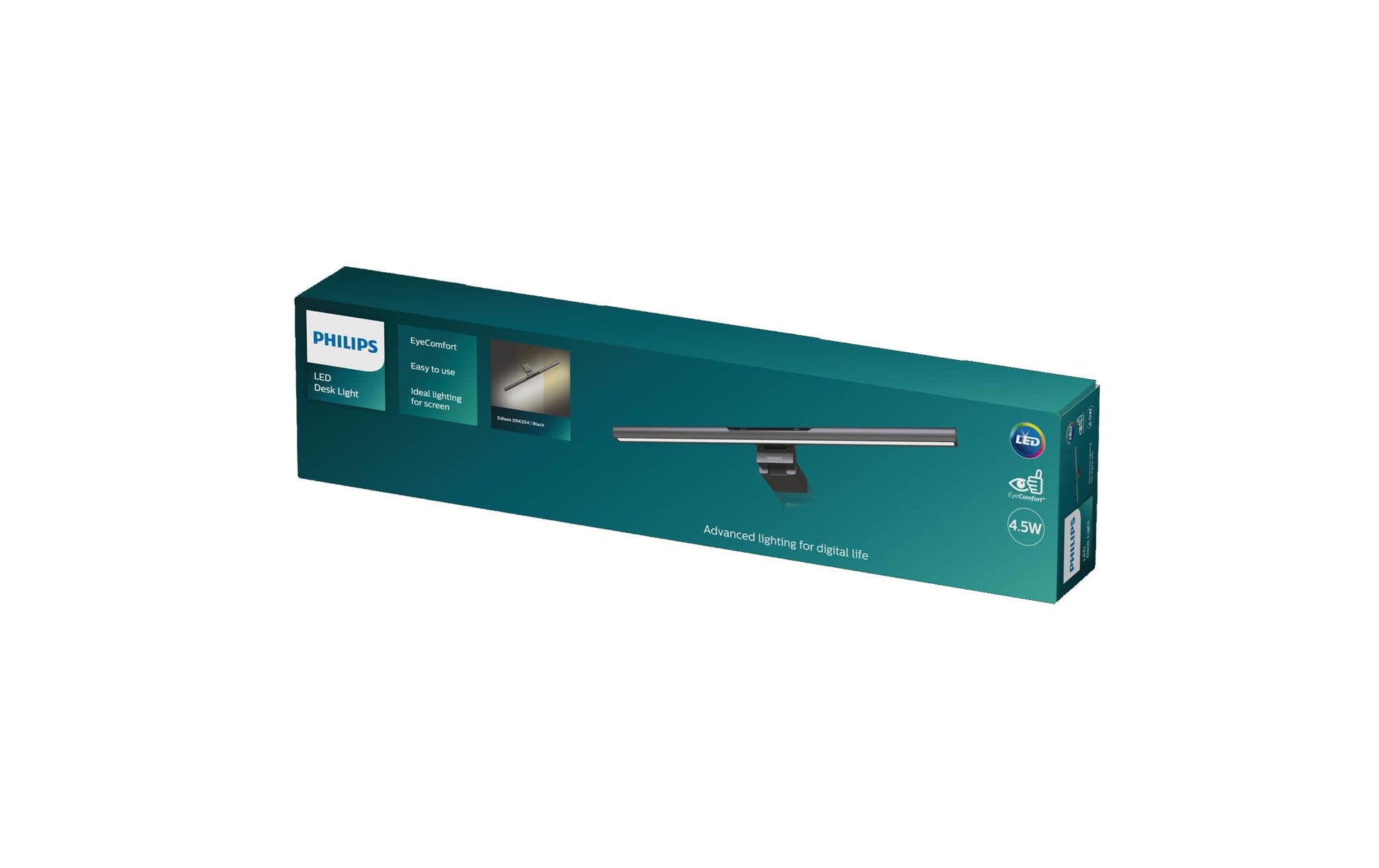 Philips by Signify Philips Tischleuchte Edison – 150 lm, 4,5 W, 4000 K, schwarz, LED fest verbaut