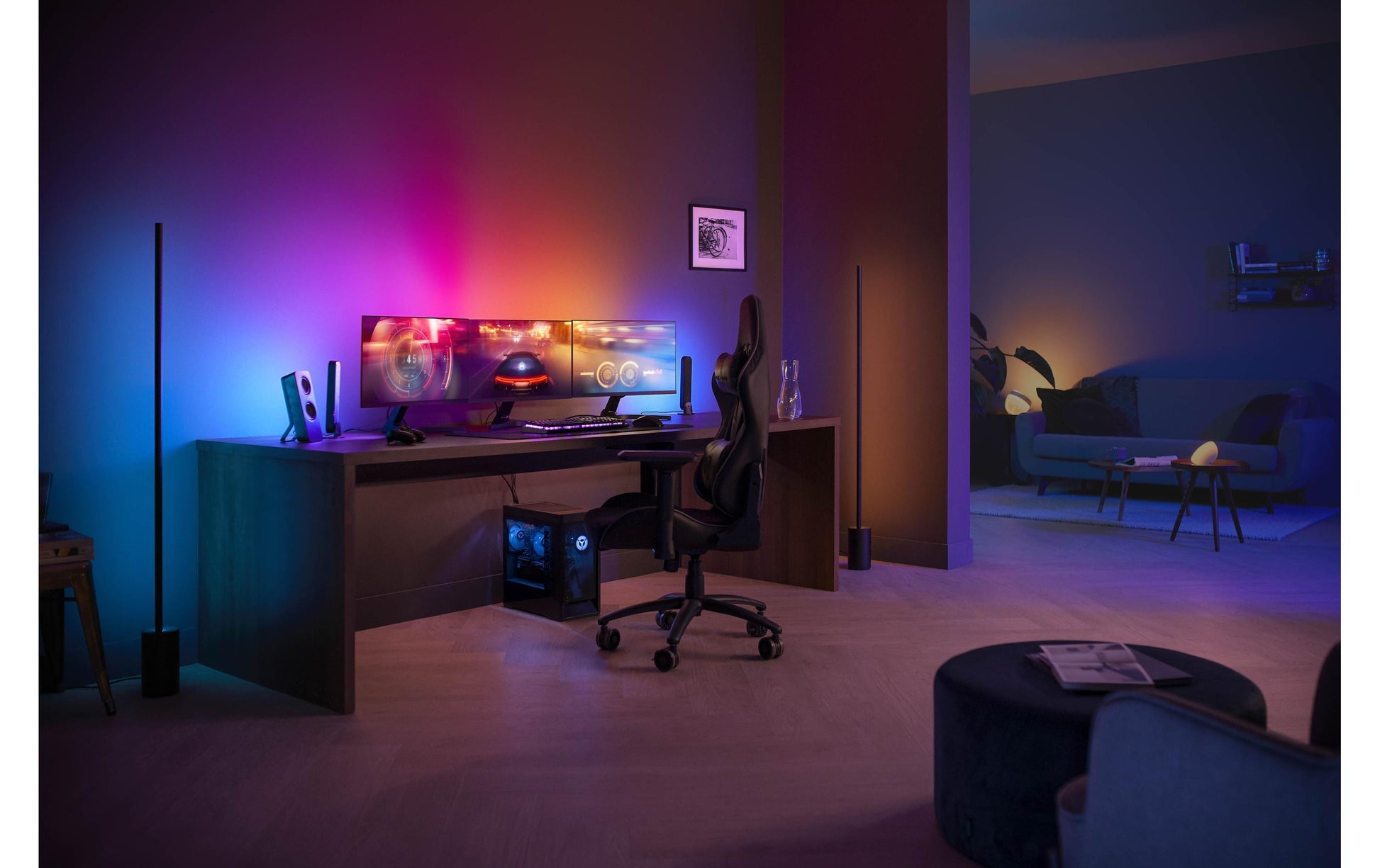 Philips Hue Leuchtstreifen LED Play Gradient – Zigbee für Hue Bridge – 2’000–6’500 K – 90,5 cm – schwarz