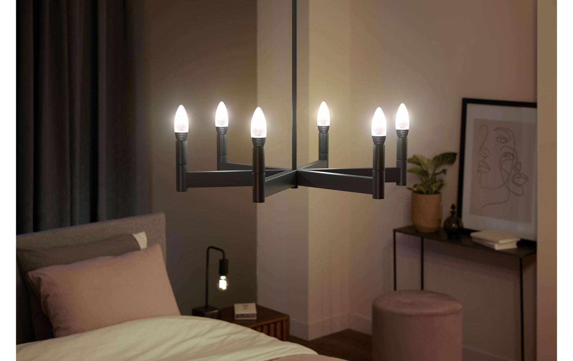 Philips Hue White Ambiance E14 LED-Leuchtmittel – 4,6W dimmbar, 2200–4500 K, für Bluetooth & Hue Bridge