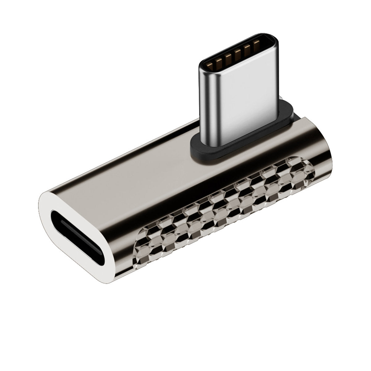 4smarts USB-Adapter USB-C auf USB-C – USB 3.2 Gen 2x2 (20 Gbit/s) – Abgewinkelt – Silber – 4er-Set