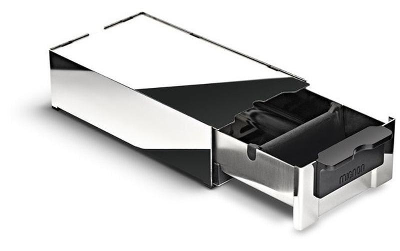 Eureka Ausklopfschublade – 12,3 × 24,2 × 6,3 cm – für Mühlen – Metall, Schwarz