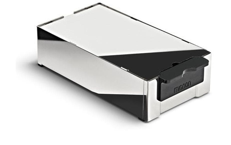 Eureka Ausklopfschublade – 12,3 × 24,2 × 6,3 cm – für Mühlen – Metall, Schwarz