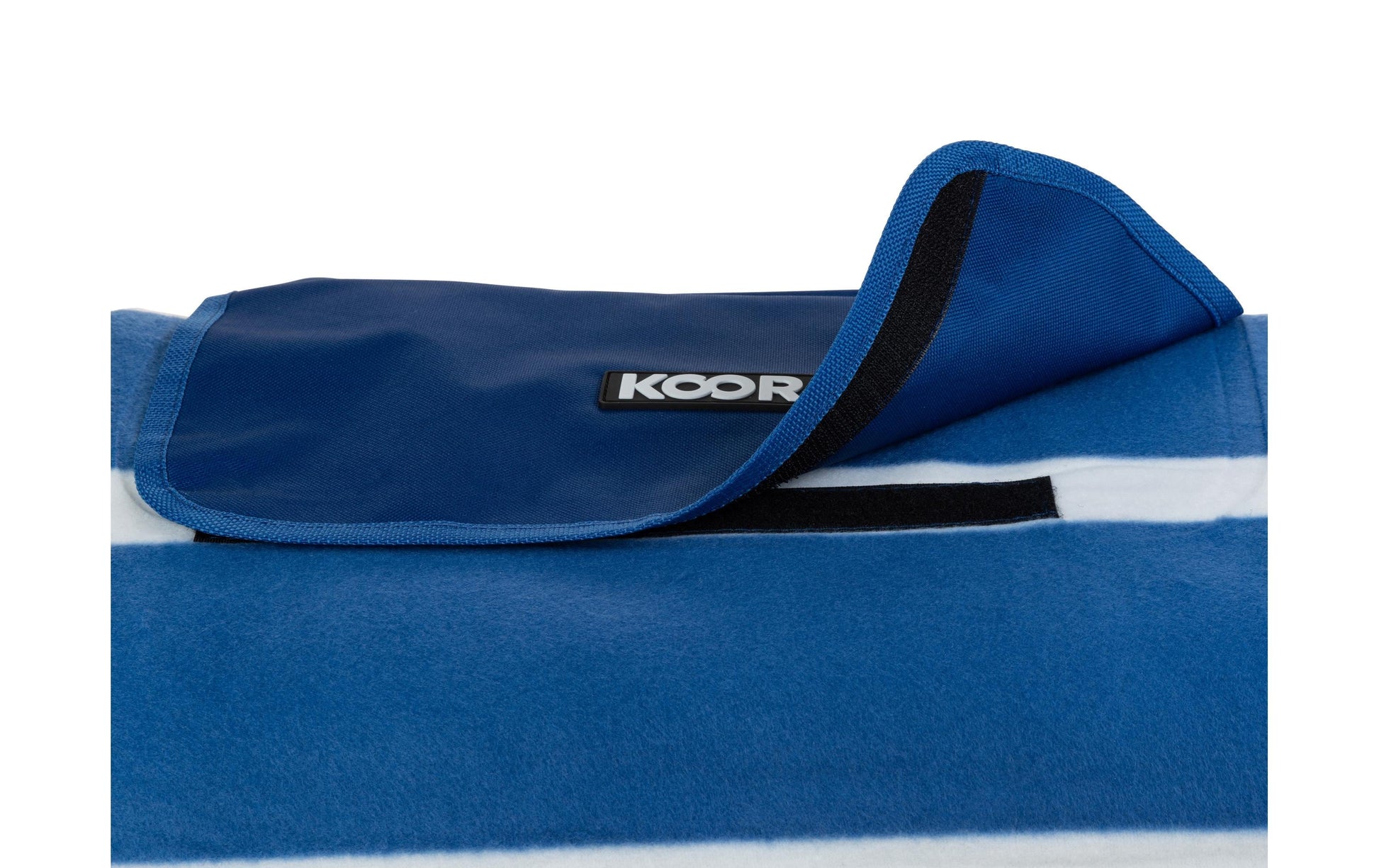 KOOR Wohndecke – Mikropolyester, Gestreift Blau/Weiss – 200 × 200 cm
