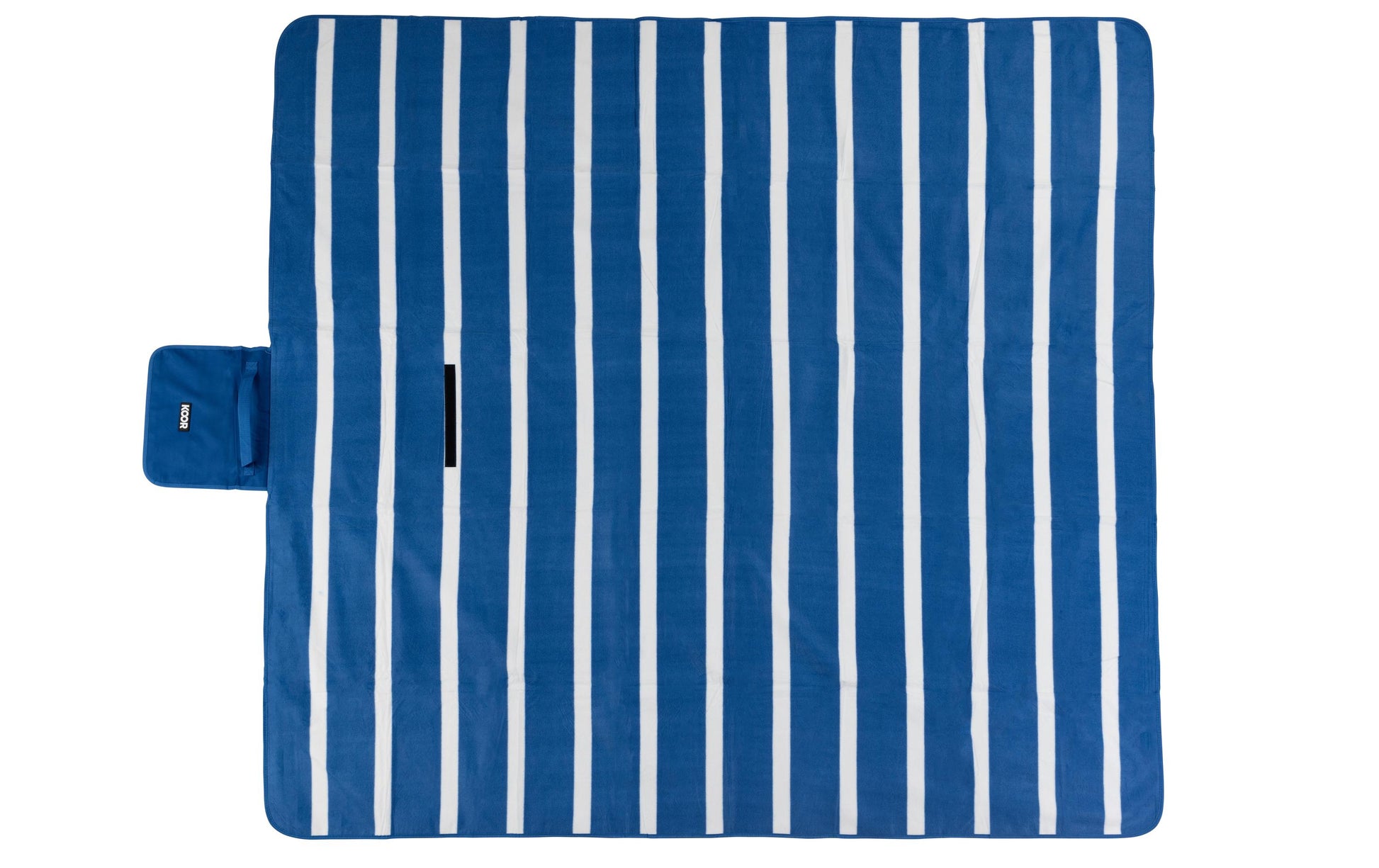 KOOR Wohndecke – Mikropolyester, Gestreift Blau/Weiss – 200 × 200 cm