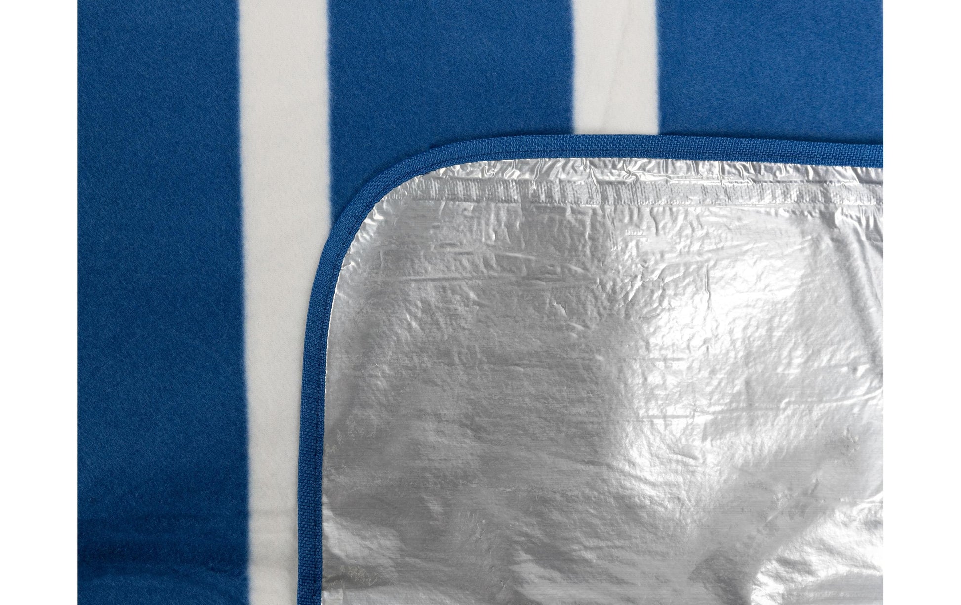 KOOR Wohndecke – Mikropolyester, Gestreift Blau/Weiss – 200 × 200 cm