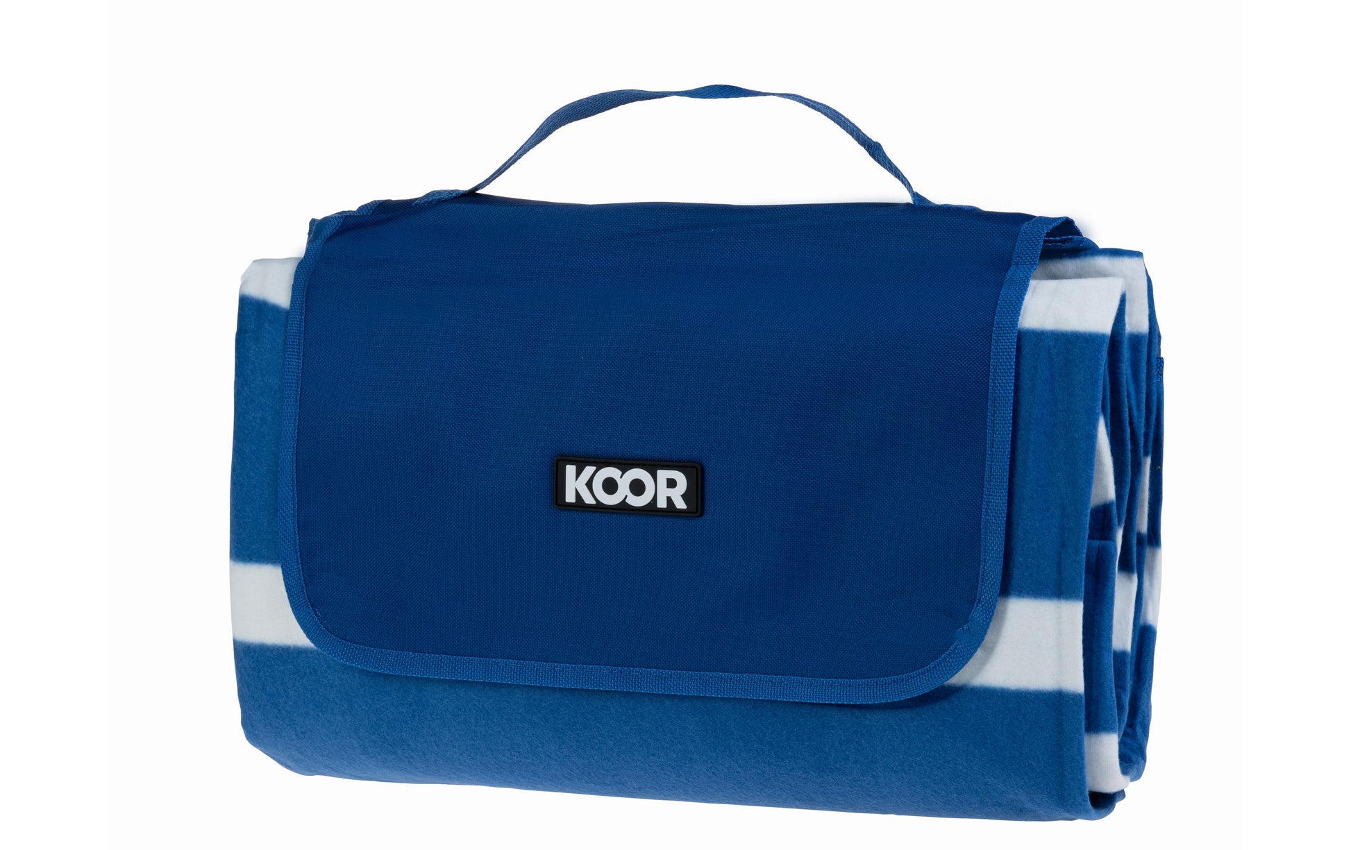 KOOR Wohndecke – Mikropolyester, Gestreift Blau/Weiss – 200 × 200 cm