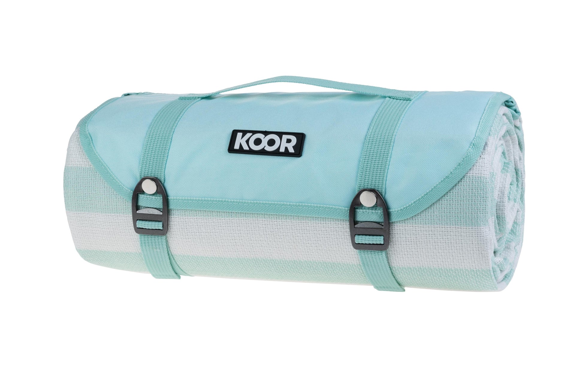 KOOR Wohndecke – Polyester, Mint, Weiss, Streifen – 200 × 300 cm