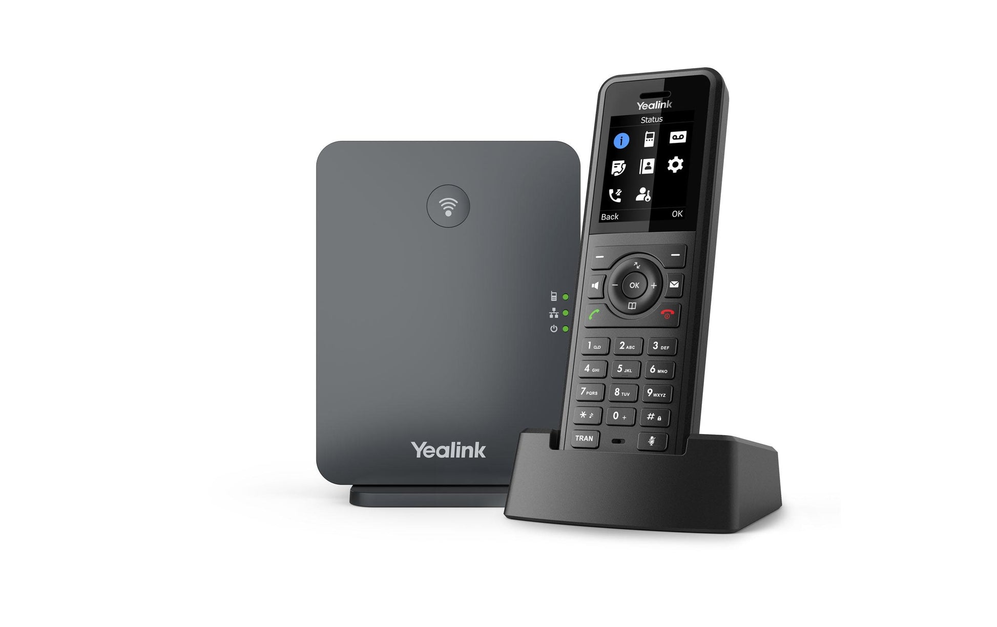 Yealink W77P – WLAN-Telefon (Handgerät), inkl. Basisstation, DECT/PoE, Schwarz