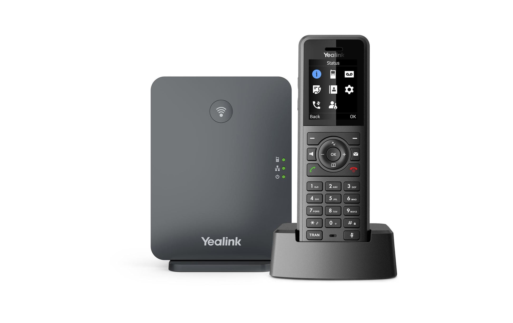 Yealink W77P – WLAN-Telefon (Handgerät), inkl. Basisstation, DECT/PoE, Schwarz