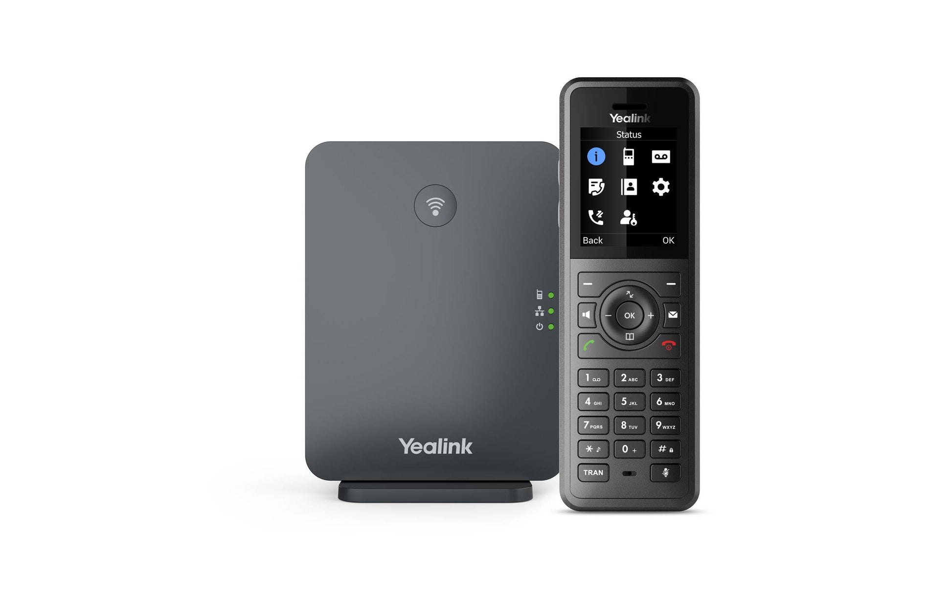 Yealink W77P – WLAN-Telefon (Handgerät), inkl. Basisstation, DECT/PoE, Schwarz