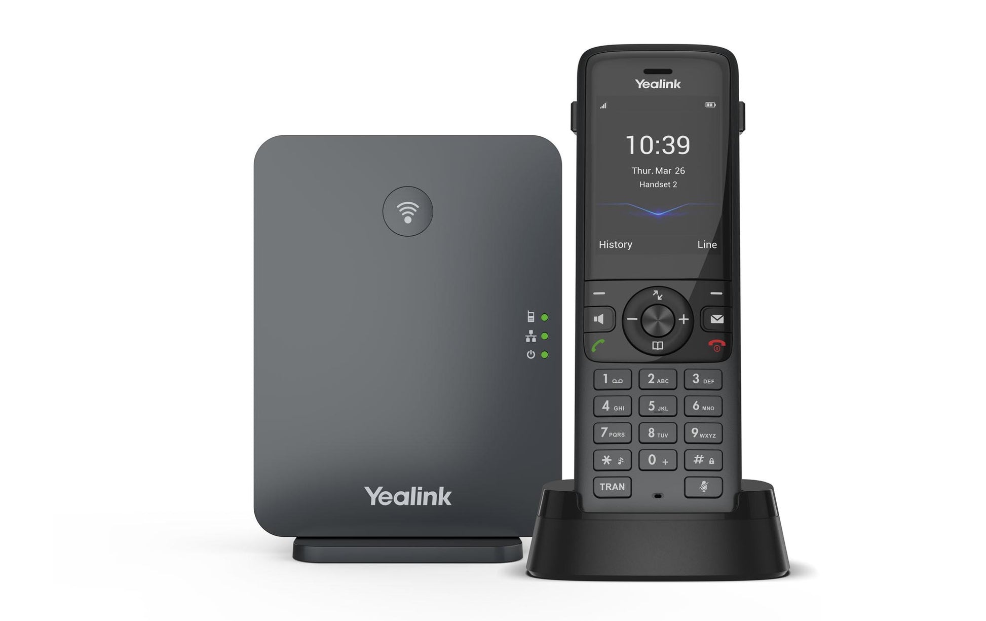 Yealink W78P – WLAN-Telefon (Handgerät), inkl. Basisstation und Ladegerät, DECT, Bluetooth 5.1, LAN (RJ45)