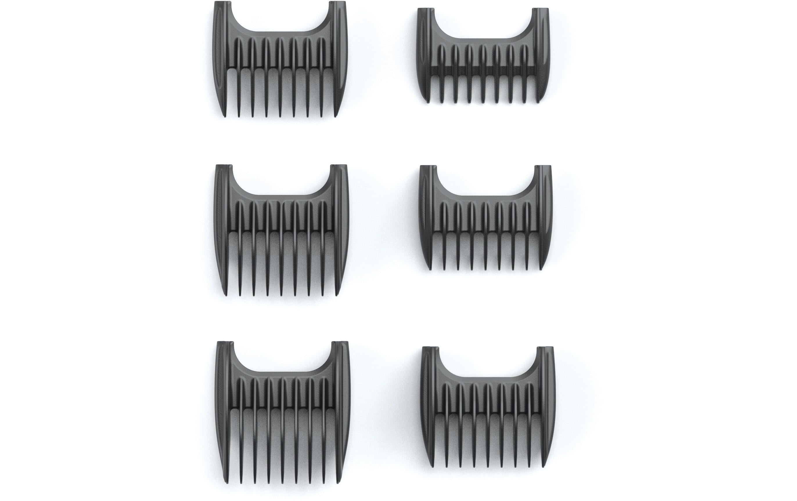 Valera Kammaufsatz-Set – für Clipper 300 – 5 Schnittstufen, 0,8–3 mm – Schwarz, Silber matt