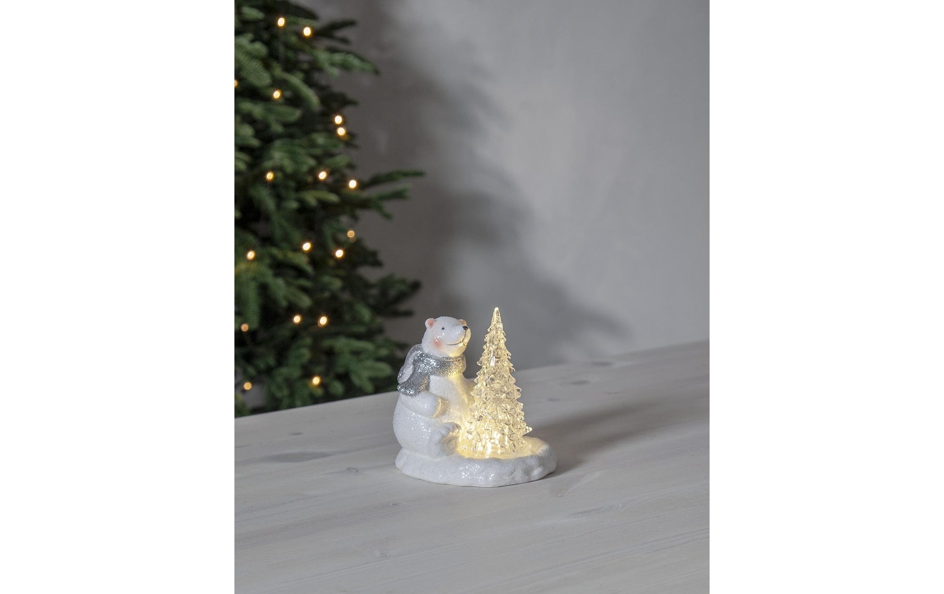 Star Trading Dekorationsfigur – 14 × 14 × 10 cm – LED, warmweiss, batteriebetrieben, weiss