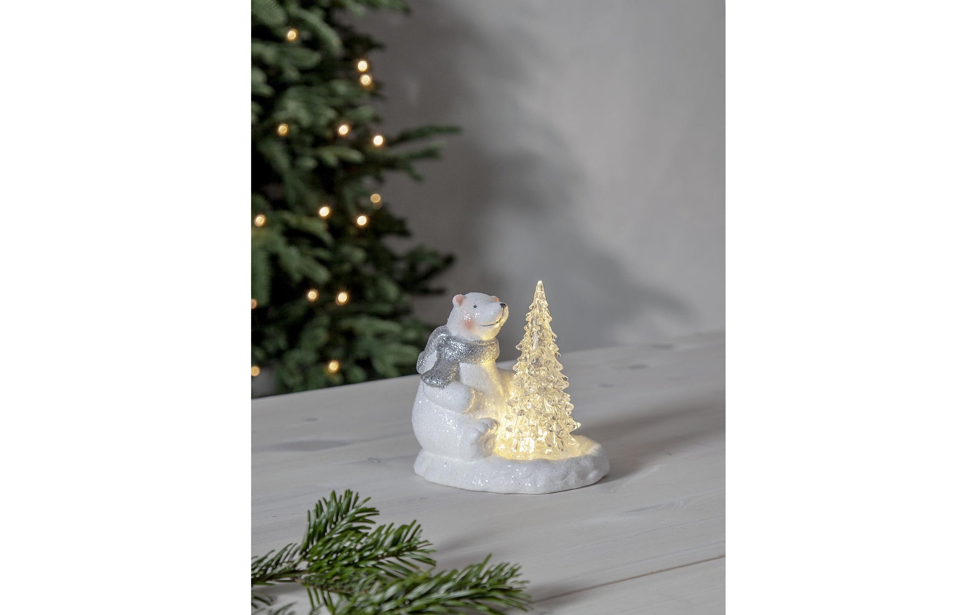 Star Trading Dekorationsfigur – 14 × 14 × 10 cm – LED, warmweiss, batteriebetrieben, weiss
