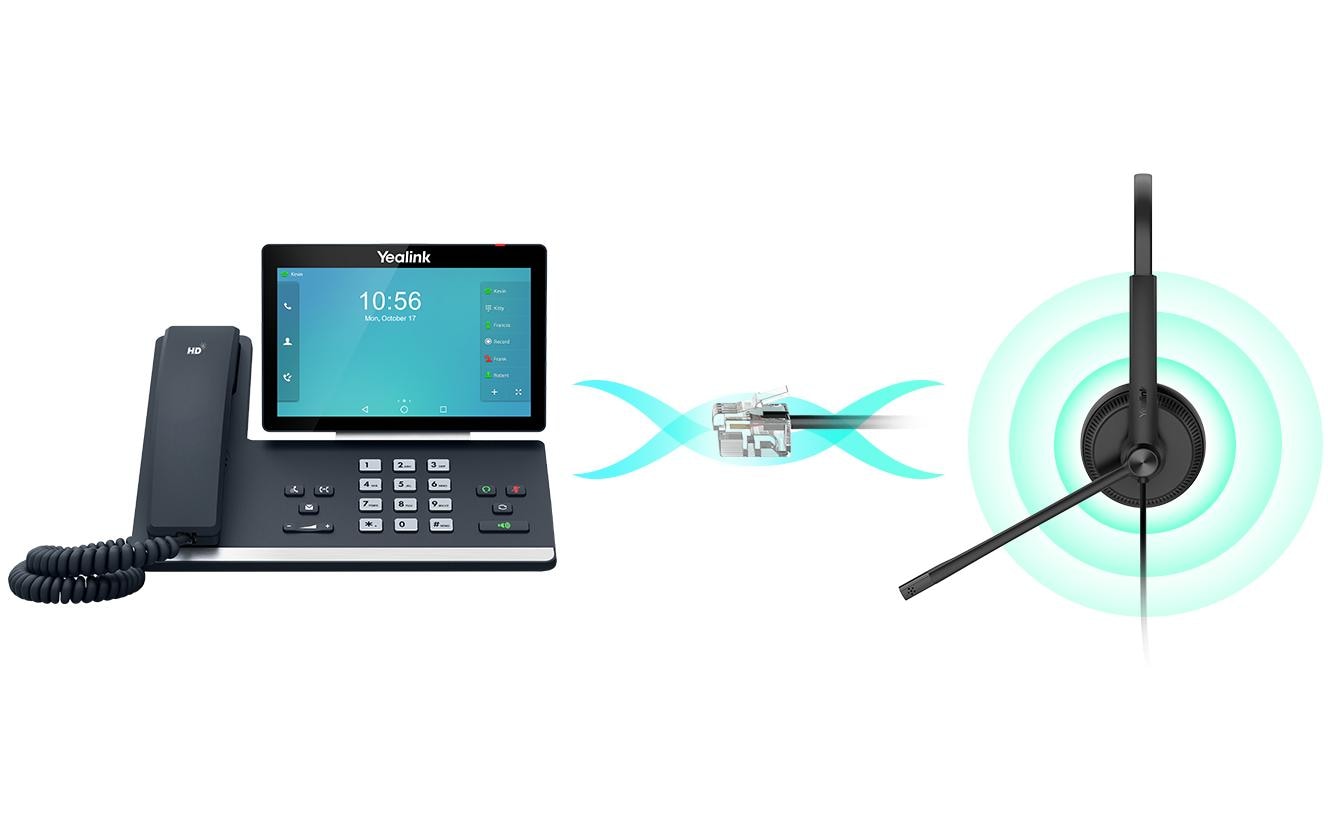 Yealink YHS34 Mono UC – Mono Headset, On-Ear – RJ9/QD, Noise-Cancelling Mikrofon – Schwarz, Teams-kompatibel