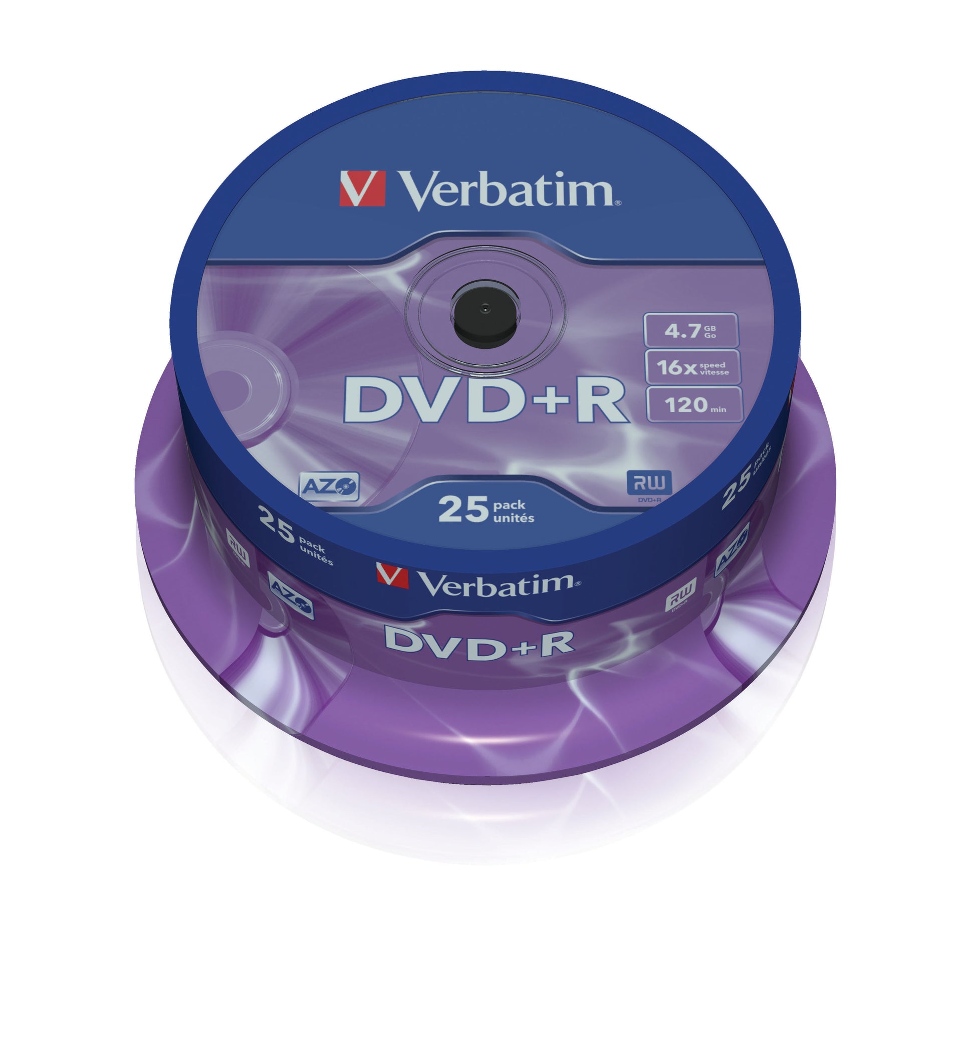 Verbatim DVD+R 4,7 GB 16× Spindel – 25 Stück