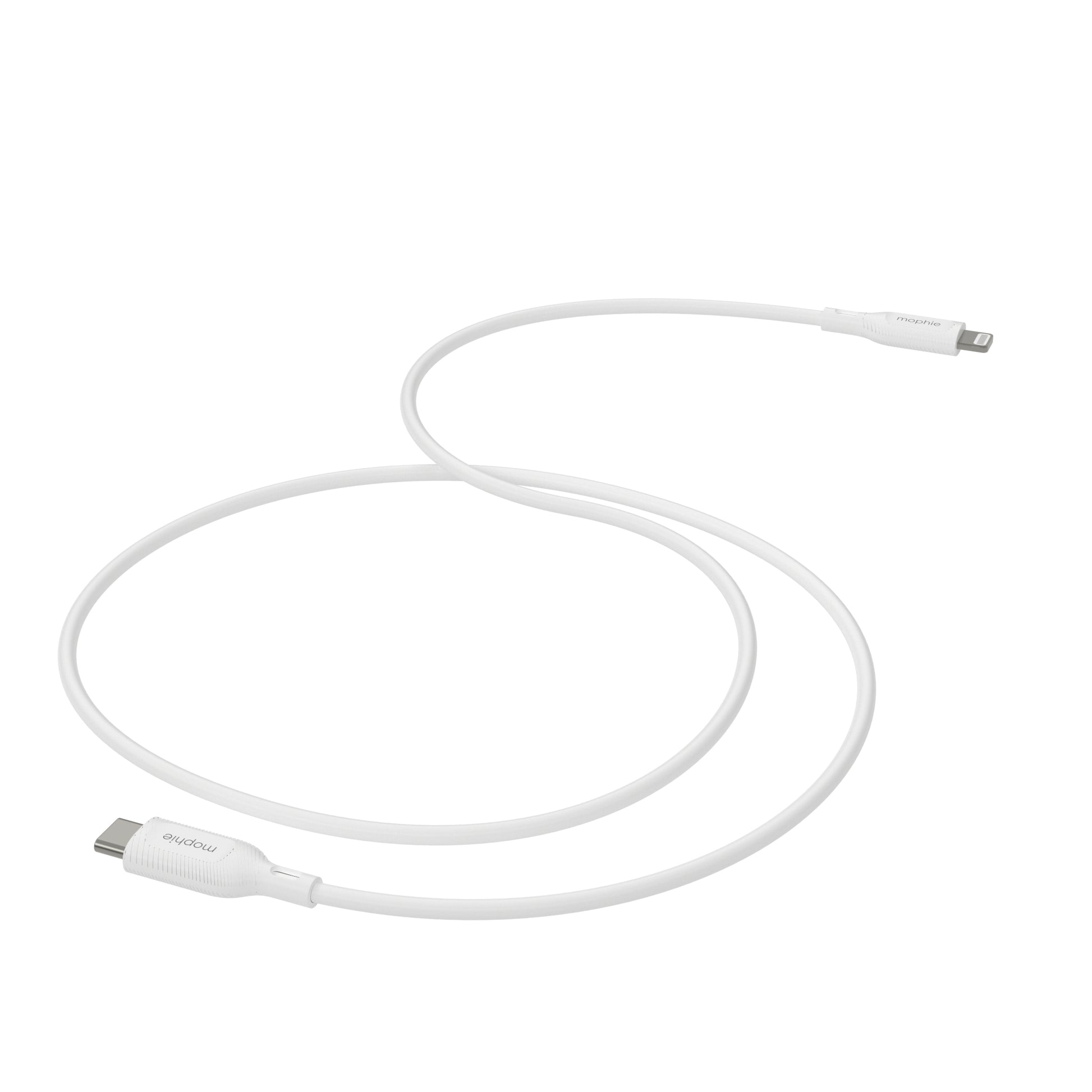 mophie USB-Kabel – Lightning auf USB-C – 1 m – PD 60 W – PVC-Mantel – Weiss