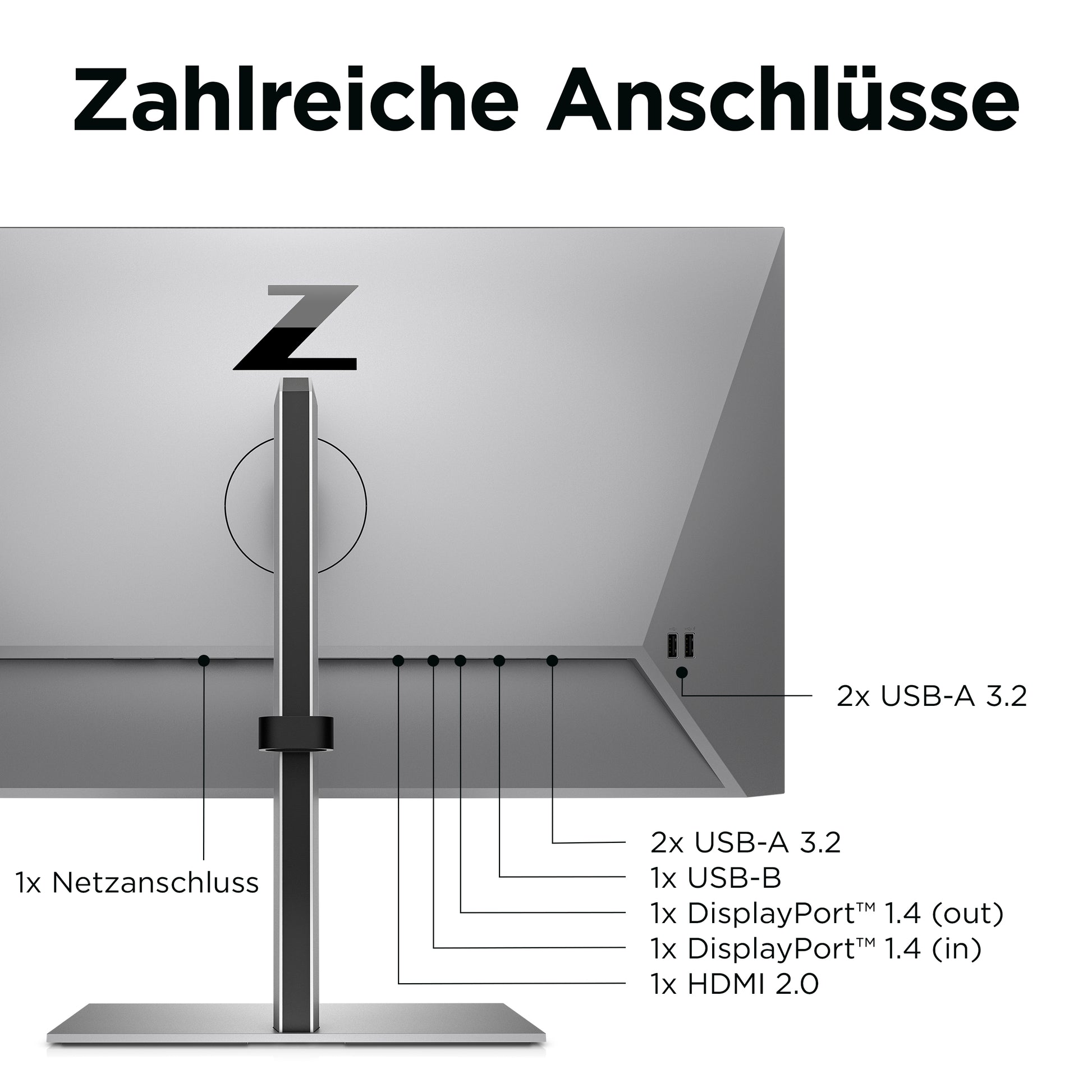 HP Z24Q G3 – Monitor, 23,8" 2560 × 1440 (WQHD), Silber