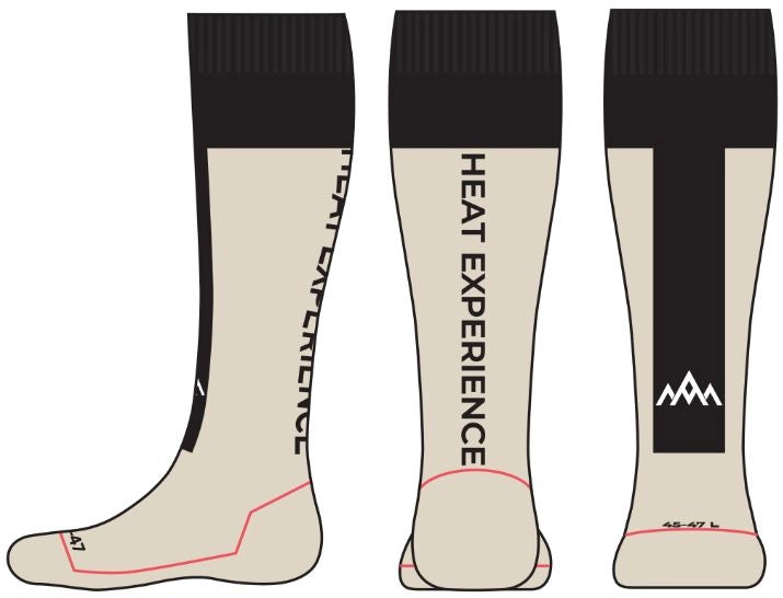 Heat Experience HeatX Kniestrümpfe – thermisch, Grösse M, sand/schwarz