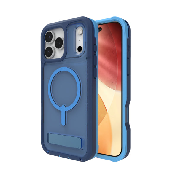 ZAGG Rainier Snap Backcover – für Apple iPhone 17 Pro Max, mit Ständer, Graphen, Blau, bis 7 m Sturzsicher