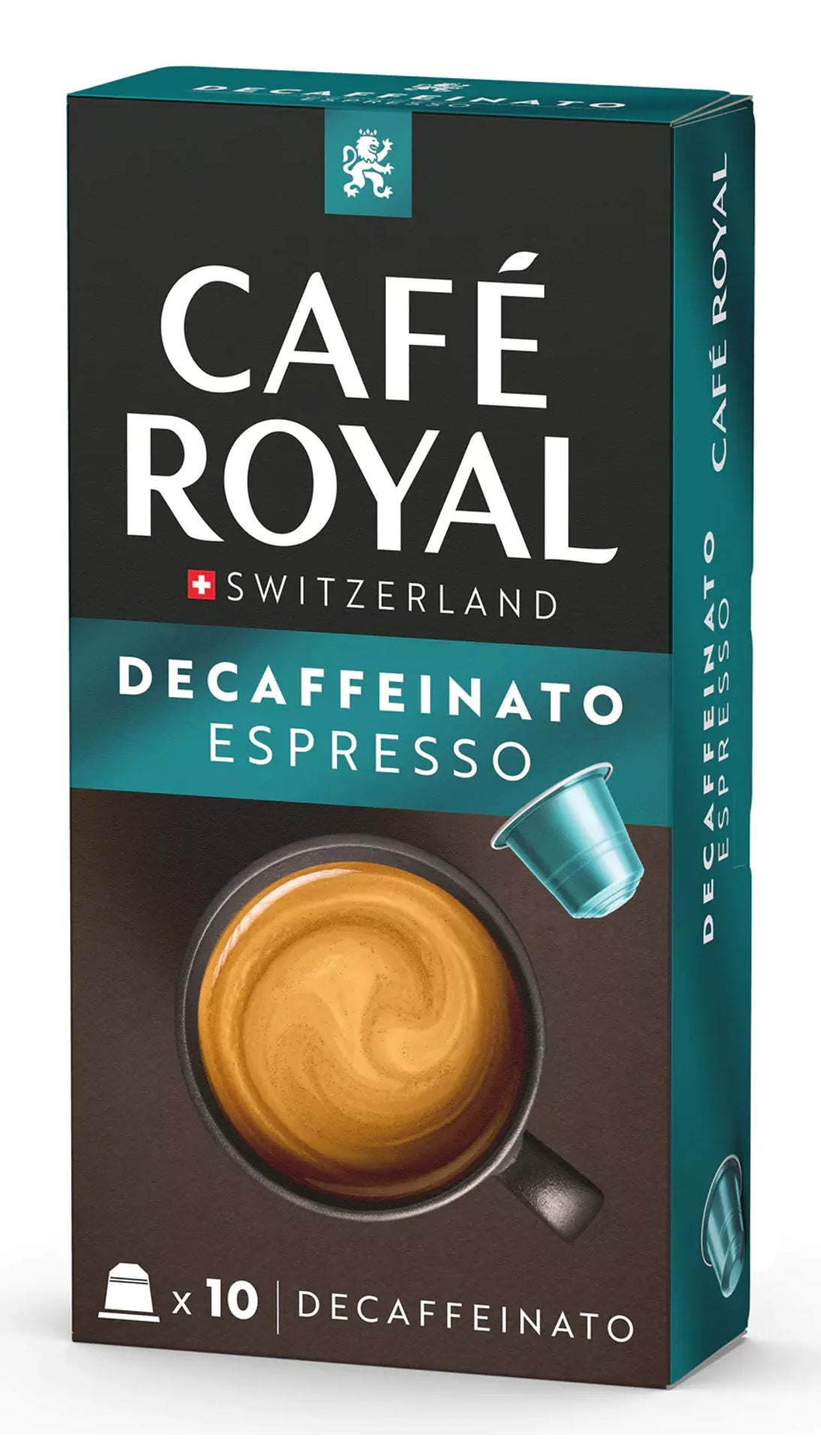 Café Royal Espresso Entkoffeiniert – Kapseln für Nespresso – entkoffeiniert, Intensität 6, 10 Kapseln