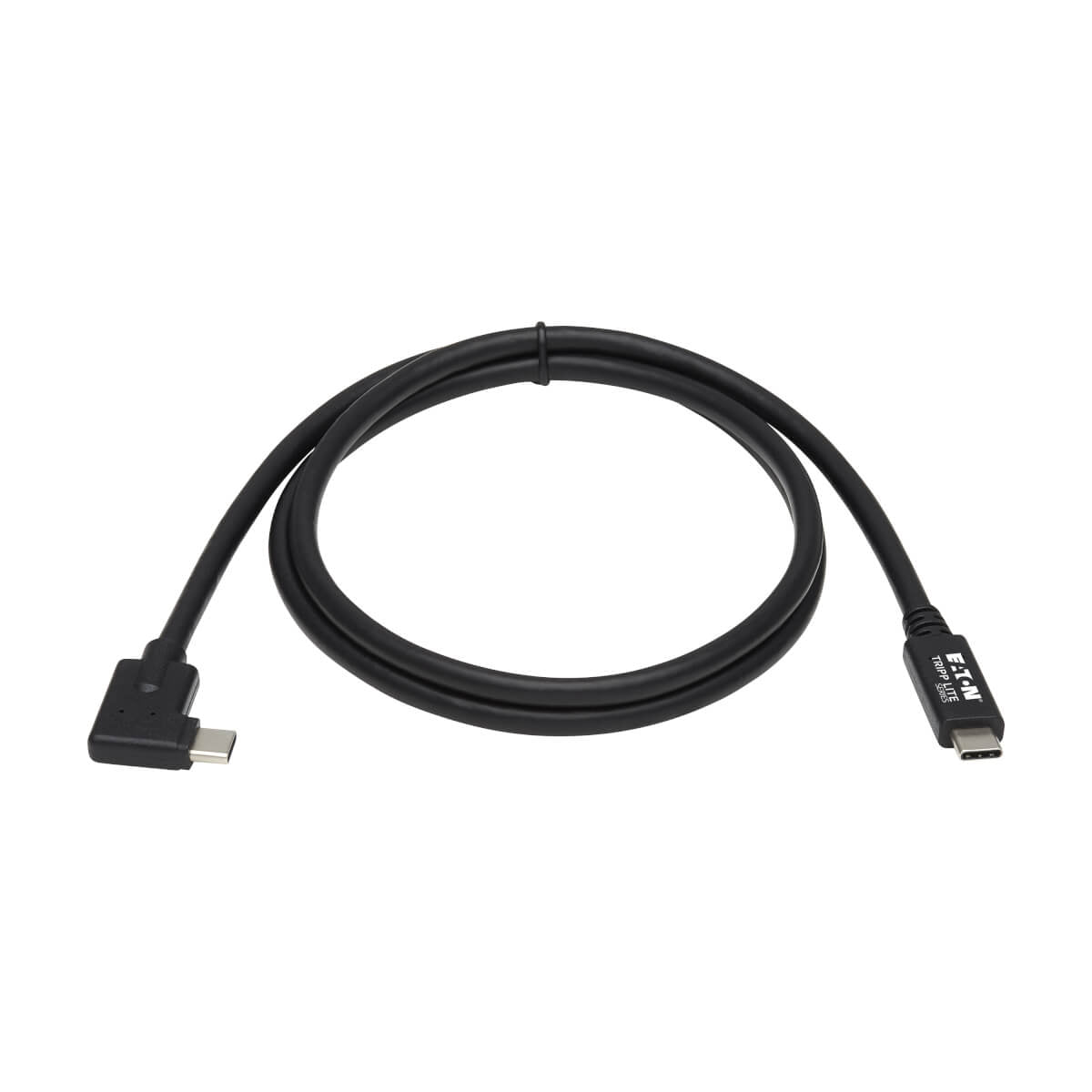 Tripp Lite USB-C auf USB-C Kabel – USB 3.2 Gen 2 (10 Gbit/s) – 1 m – PD 100 W – Abgewinkelt – Schwarz