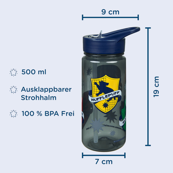 Scooli Kindertrinkflasche 500 ml – mit Strohhalm, Kunststoff, Harry Potter
