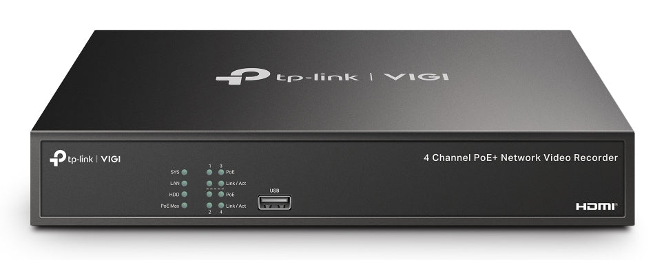 TP-Link VIGI NVR1004H-4P-2TB – 4K – PoE – 2 TB HDD – 4 Kanäle