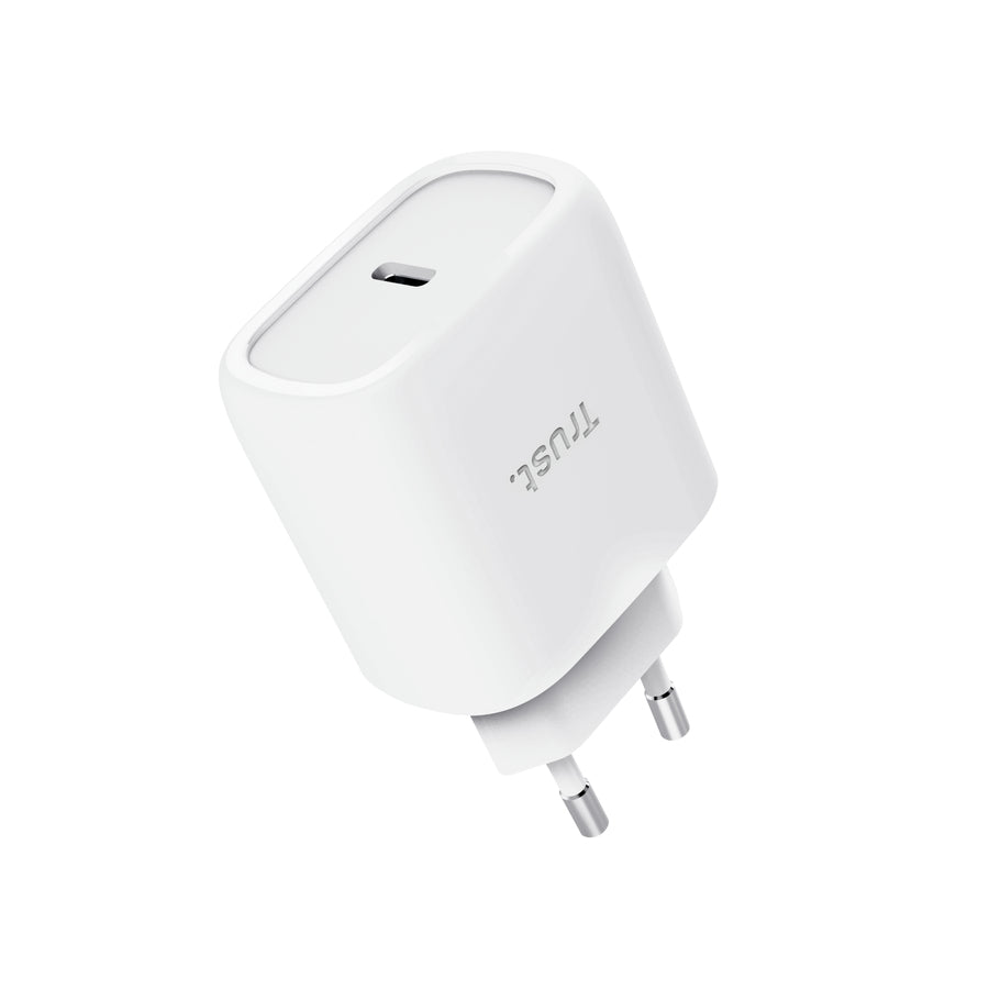 Trust Maxo USB-Ladegerät 45 W – USB-C×1 – PD 3.0, GaN – für Apple, weiss