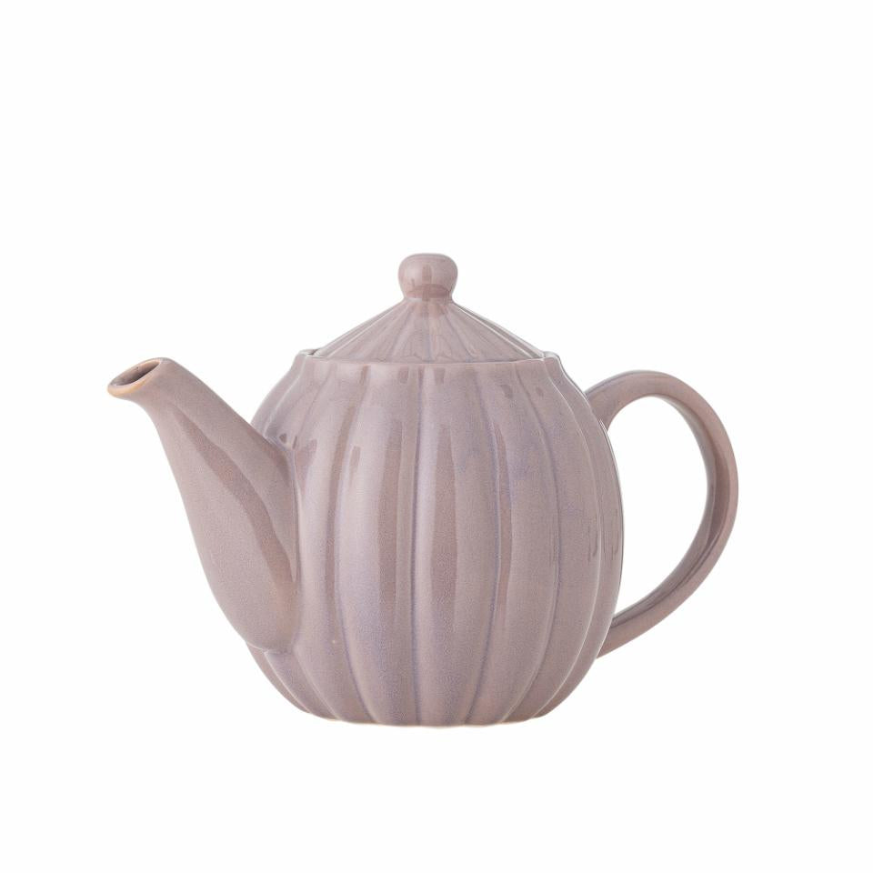 Bloomingville Vintage in Bloom Teekanne – 1,1 l, Ø 13,0 cm, H 17,0 cm, Steingut, Rosa, spülmaschinenfest