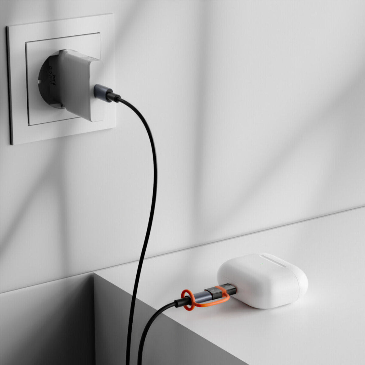 4smarts 541522 Adapter Lightning zu USB-C – 0,48 Gbit/s, Thunderbolt 3 kompatibel, 2er Set, Grau, Orange