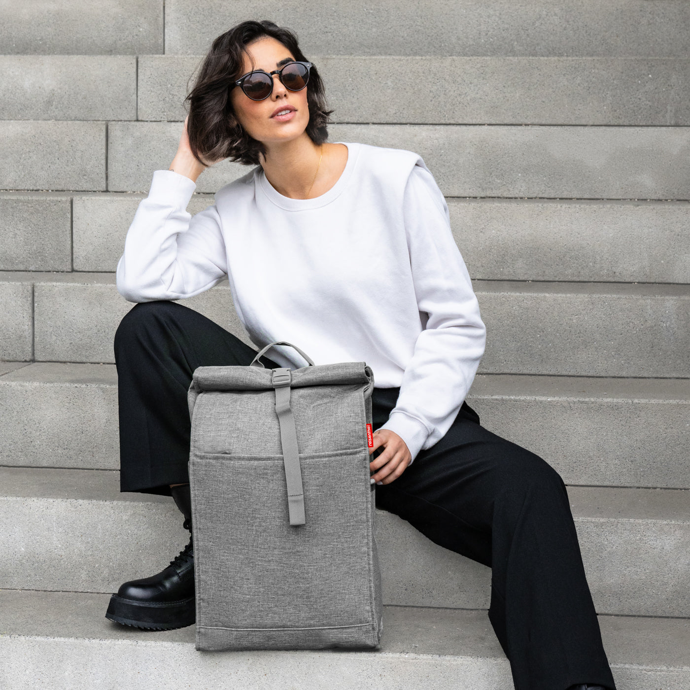 Reisenthel Freizeit-Rucksack – 16 l, rPET, dunkelgrau, Twist Silver
