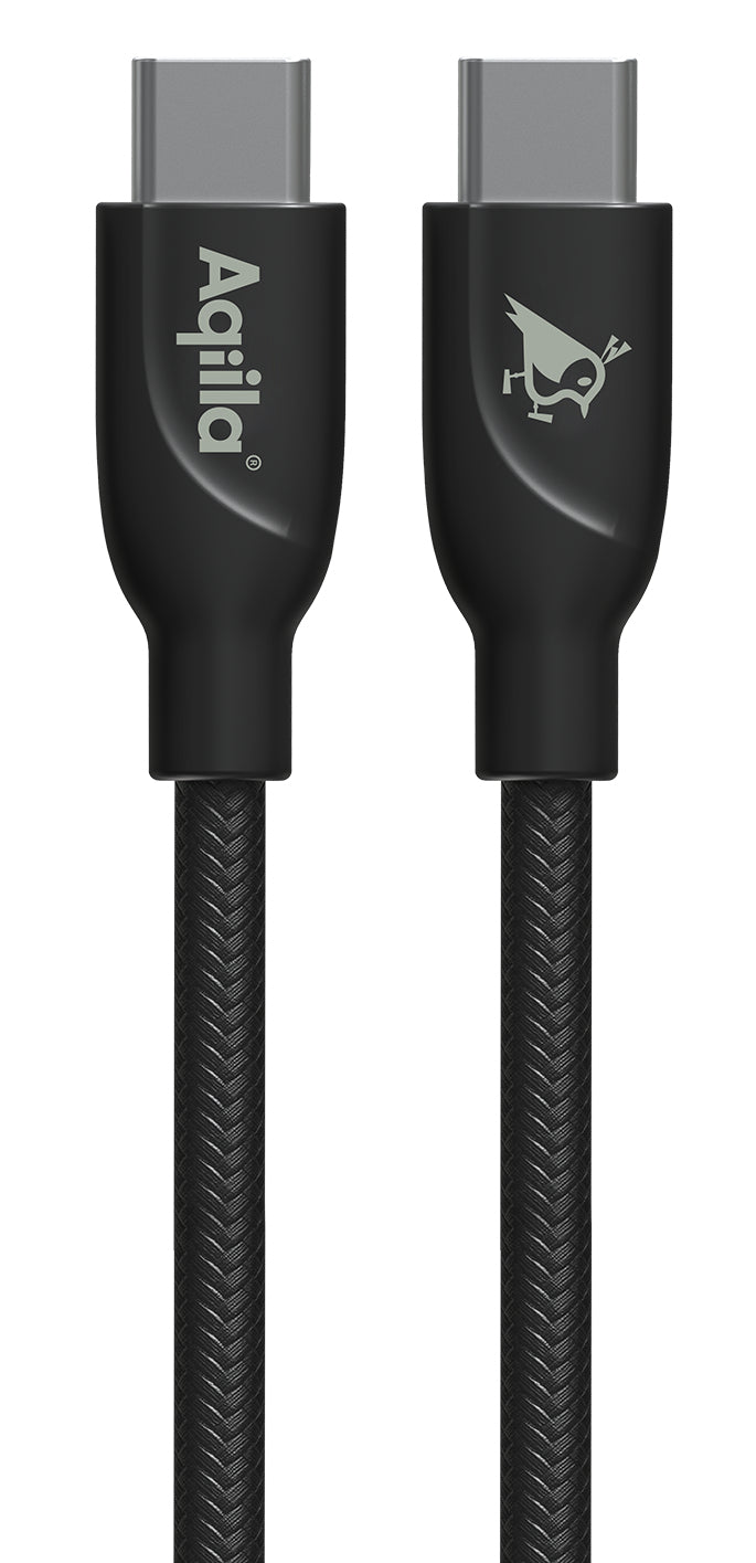 Aqiila USB-C auf USB-C Kabel – USB 2.0 (480 Mbit/s) – 1 m – PD 240 W – TPE-Mantel – Schwarz