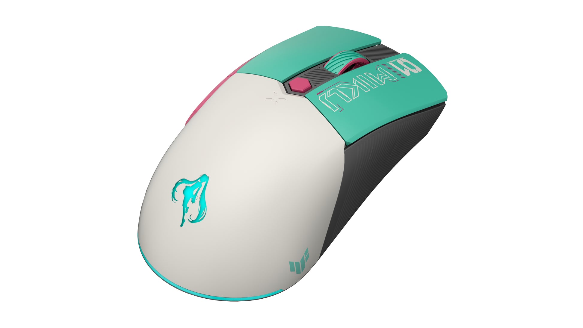ASUS TUF Gaming Mini Hatsune Miku Edition – Gaming-Maus – Kabellos (Bluetooth/2,4 GHz), 1200 DPI, Rechts, Grün