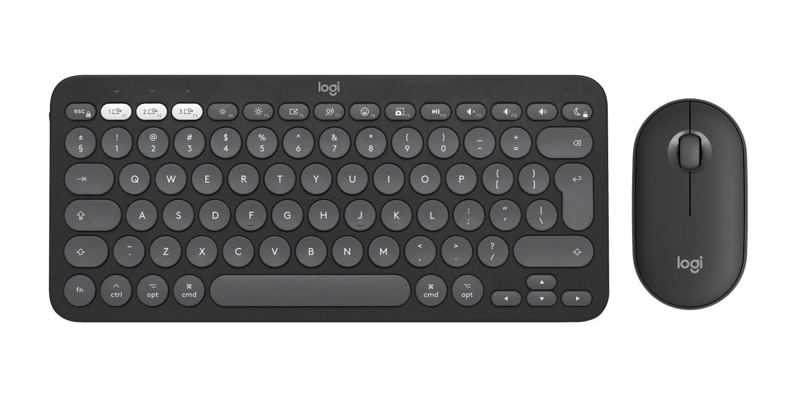 Logitech Pebble 2 Combo – Tastatur, kabellos (Bluetooth/2,4 GHz), US-Layout (EN) – für macOS, iPadOS & iOS