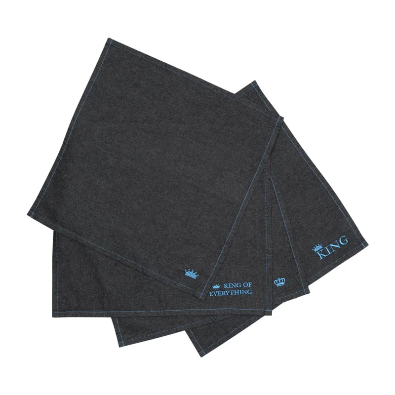 PAD Stoffserviette – Schwarz/Blau – 45 × 45 cm, Baumwolle – 4er-Set