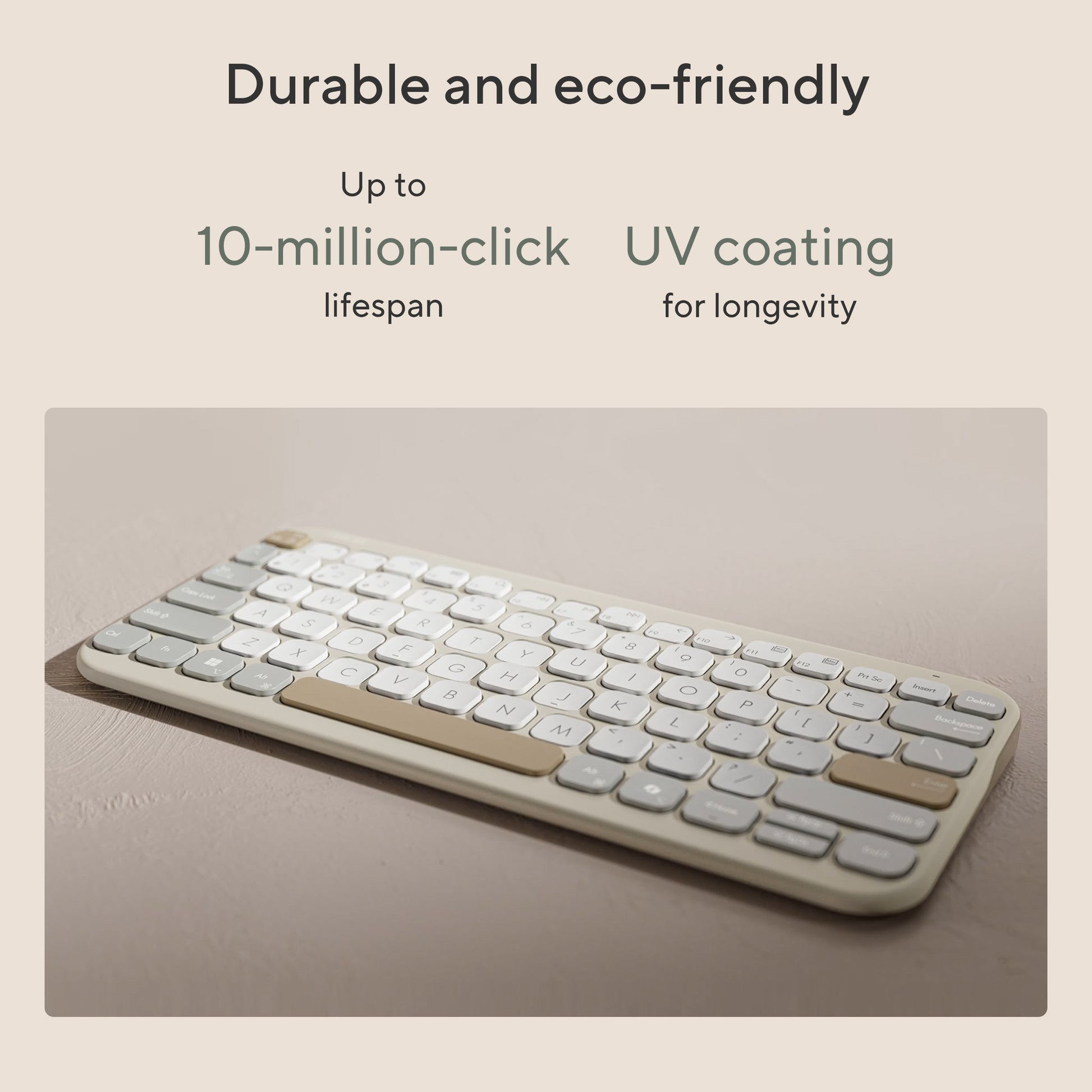 ASUS KW100 – Tastatur 75% – Bluetooth 5.0 – Ohne Ziffernblock – Beige
