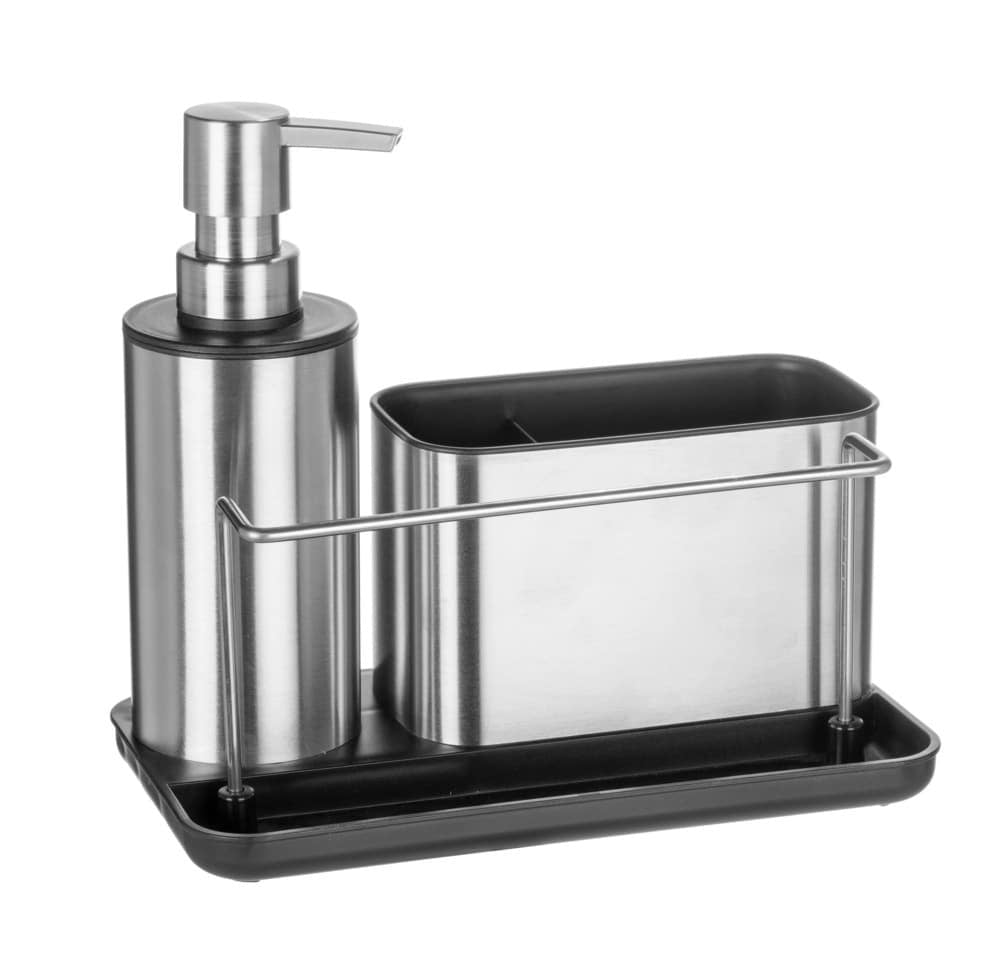 WENKO Utensilienhalter (wandmontiert) 21 × 11 × 18 cm, Edelstahl, Silber