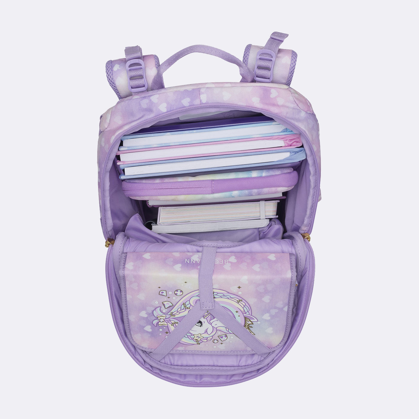Beckmann Active Air FLX – Schulrucksack-Set 6-teilig, Unicorn Princess, 25 l, 22×39×26 cm
