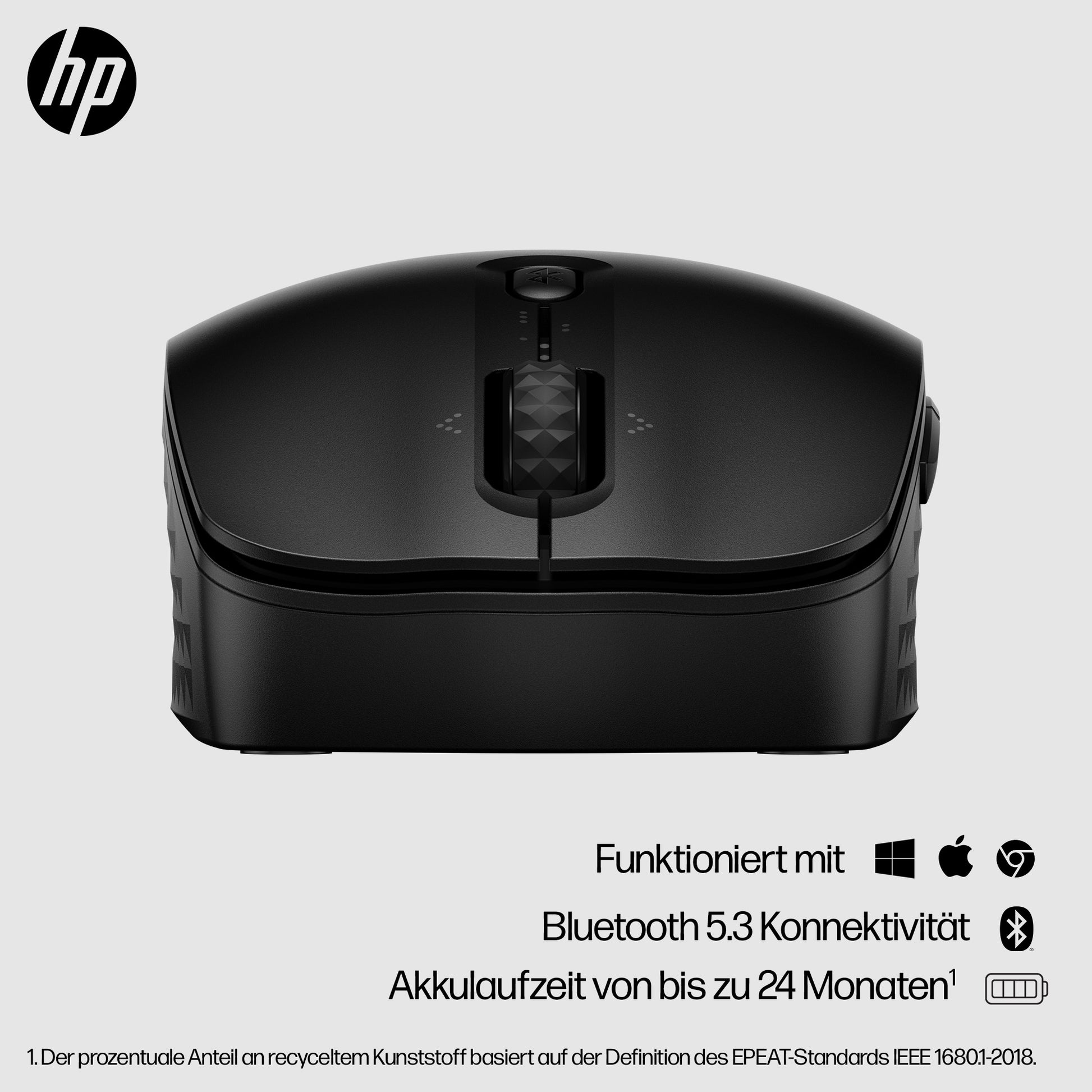 HP 420 – Maus – Kabellos (Bluetooth), 4000 DPI, beidhändig, Schwarz