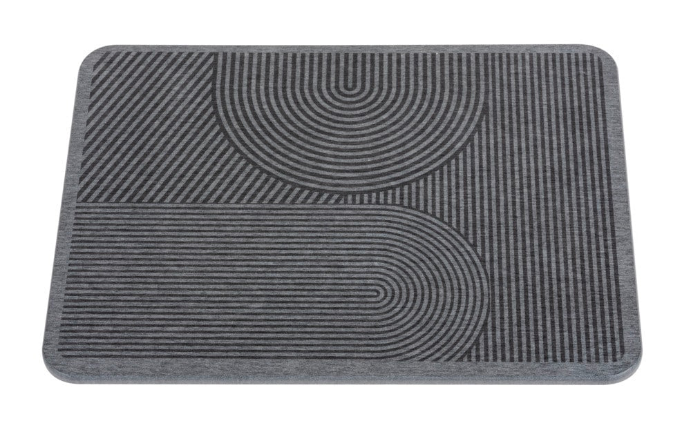 Wenko – Abtropfmatte 40 × 30 × 0,9 cm, Silikon, Grau
