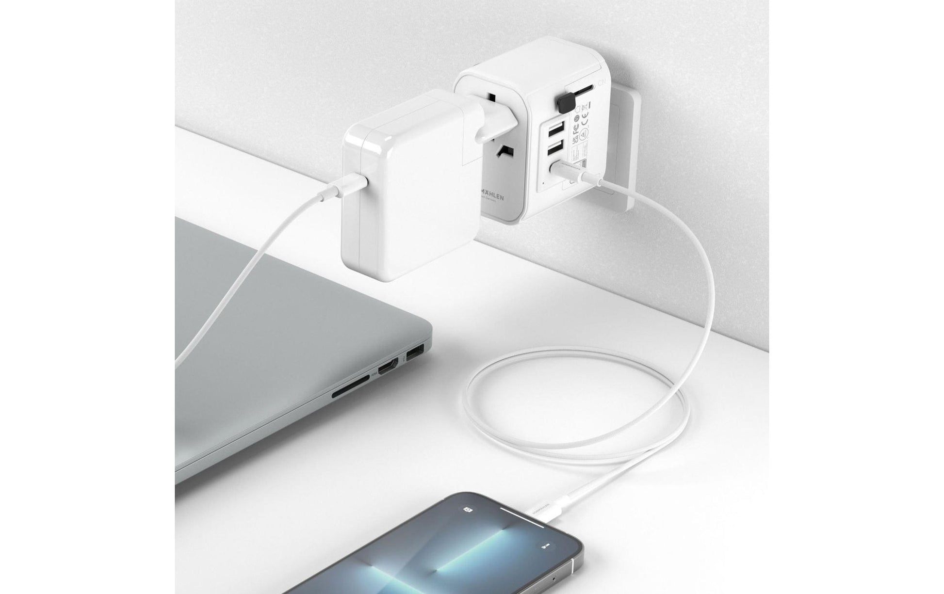Vonmählen Unity One Ladegerät (EU, UK, US) – 2300 W, 1× USB-C + 2× USB-A – für USB-C- und USB-A-Geräte