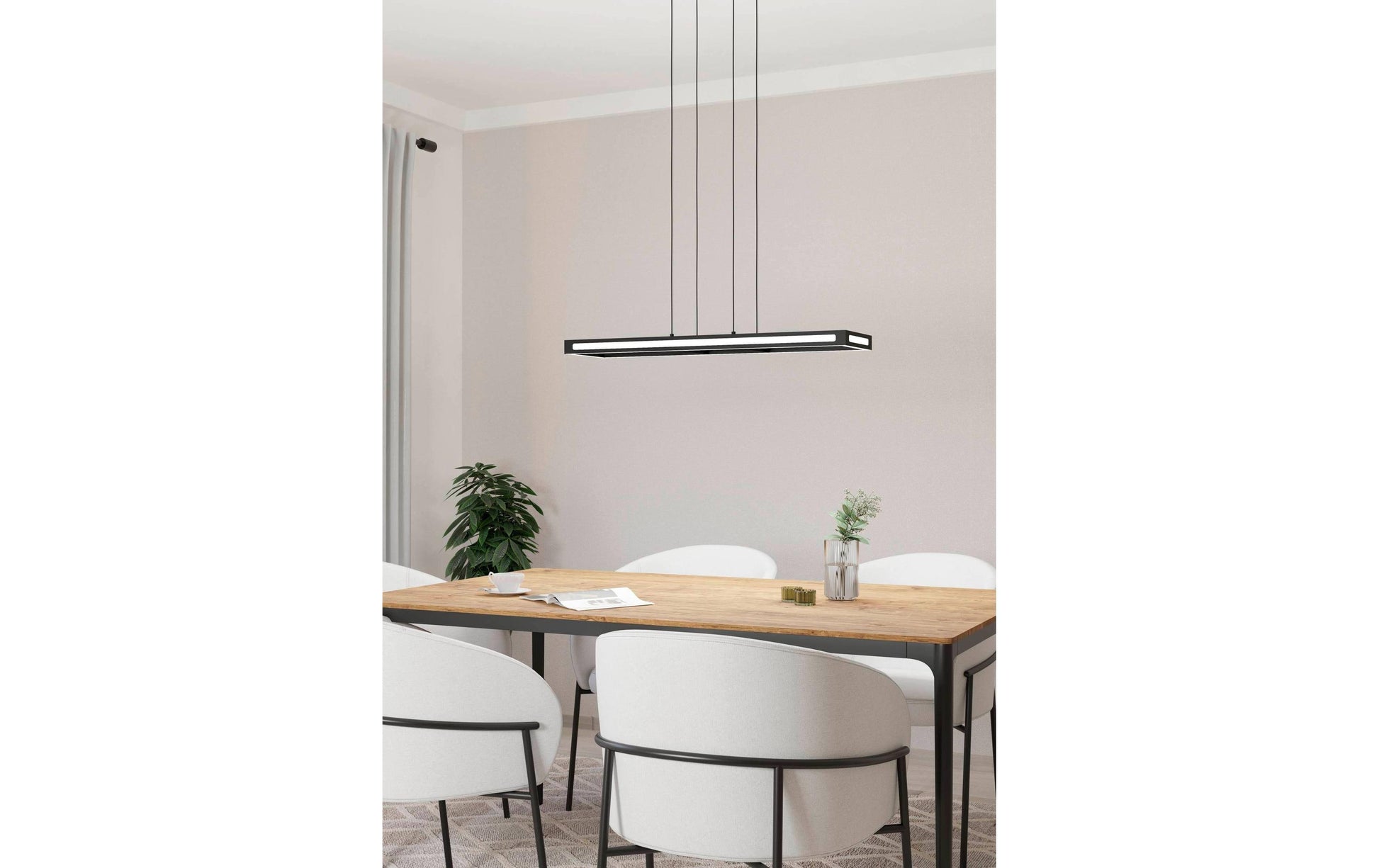 EGLO LED-Hängeleuchte Salvilanas-Z – 2700 lm, 21 W, 2700–6500 K, dimmbar, für Alexa/ZigBee, schwarz/weiss