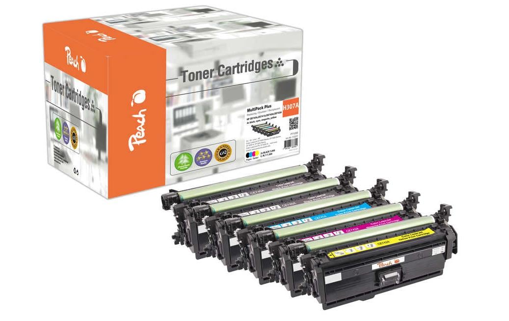 Peach Toner-Multipack – BK 7000, C/M/Y 7300 Seiten – für HP CP 5225/CP 5220/CP 5200 u. a.