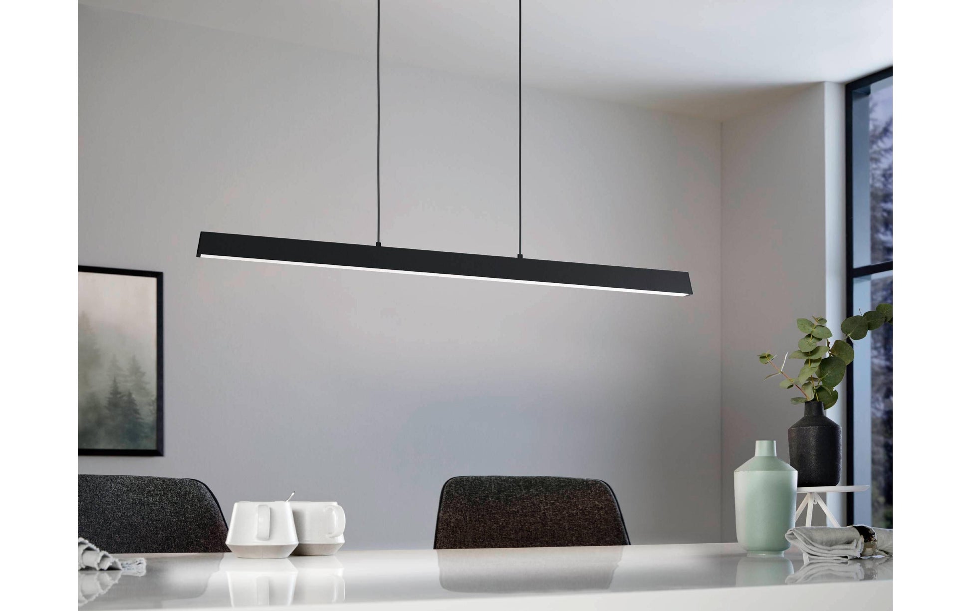 EGLO Hängeleuchte Simolaris-Z – 122 cm, 4200 lm, 35 W, 2700–6500 K, dimmbar, ZigBee, für Alexa, schwarz
