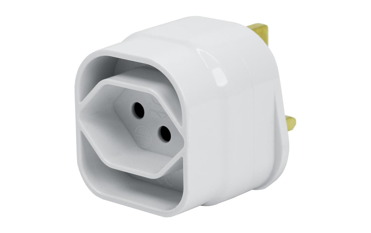 Steffen Reiseadapter – von Typ G (UK) zu Typ J (CH), 3-polig, geerdet, 2500 W, 10 A – weiss, Kunststoff