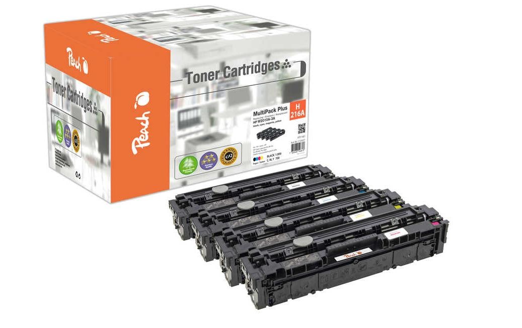 Peach Toner-Multipack – BK/C/M/Y, schwarz 1050, C/M/Y 850 Seiten