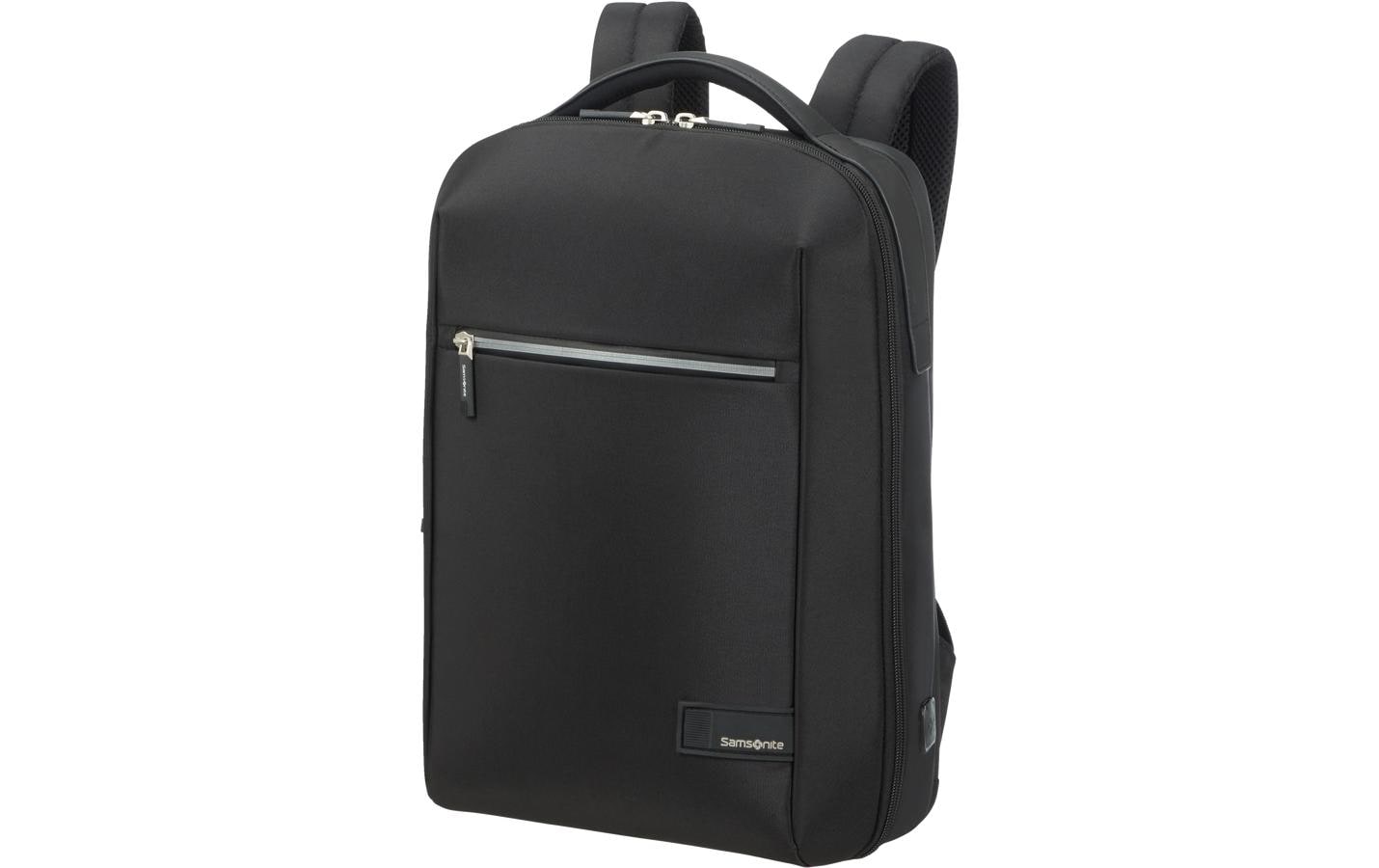 Samsonite Notebook-Rucksack Litepoint – für 14,1", 16 l, mit USB, wasserfest, rPET-Polyester – Schwarz