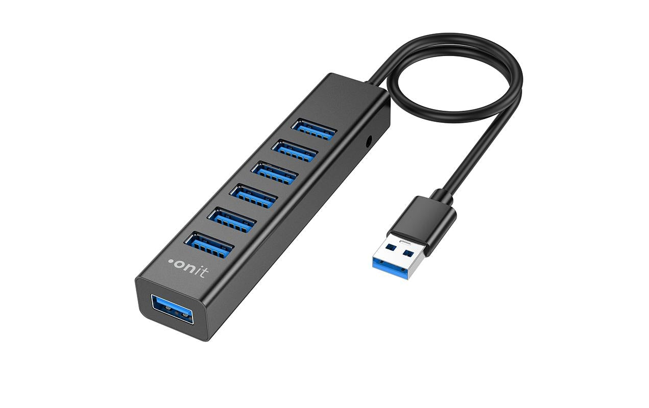 ONIT F01256 USB-Hub – 7× USB-A, 15 W PD, für Windows/Mac/ChromeOS