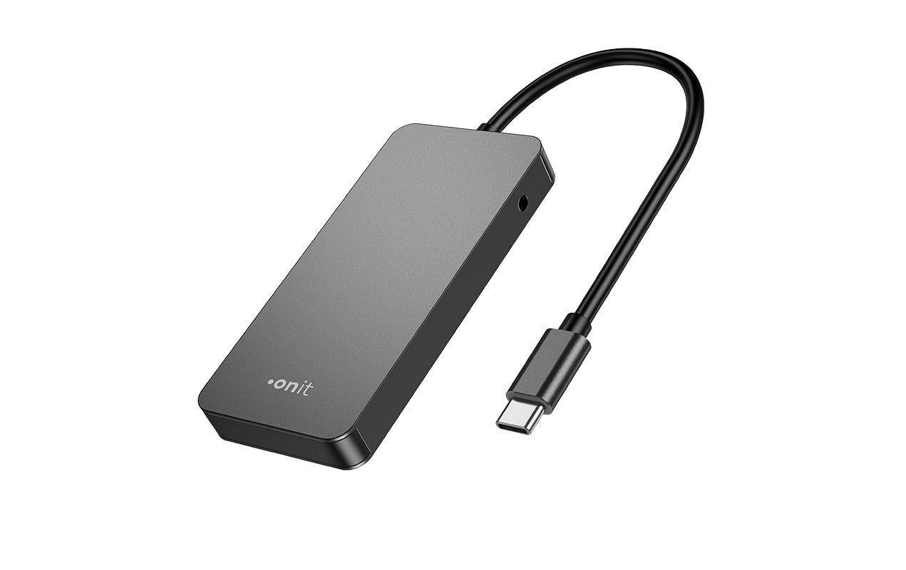 ONIT F01259 USB-Hub – USB-C, 2× USB-A, 2× USB-C, 15 W PD, für Windows/Mac/ChromeOS